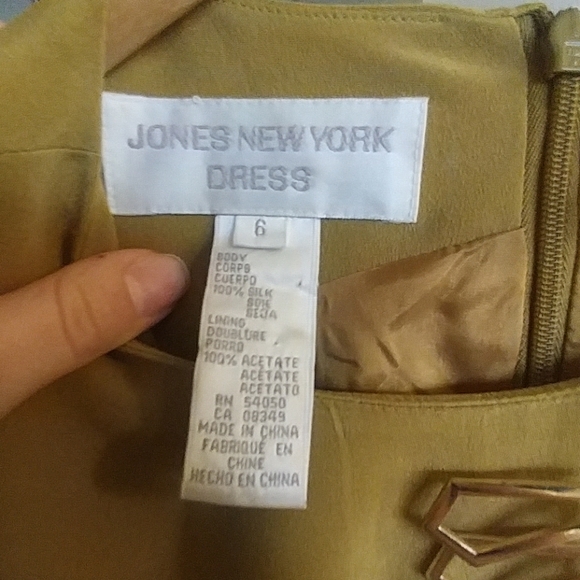 Mustard Silk Dress with Belt - Picture 3 of 4